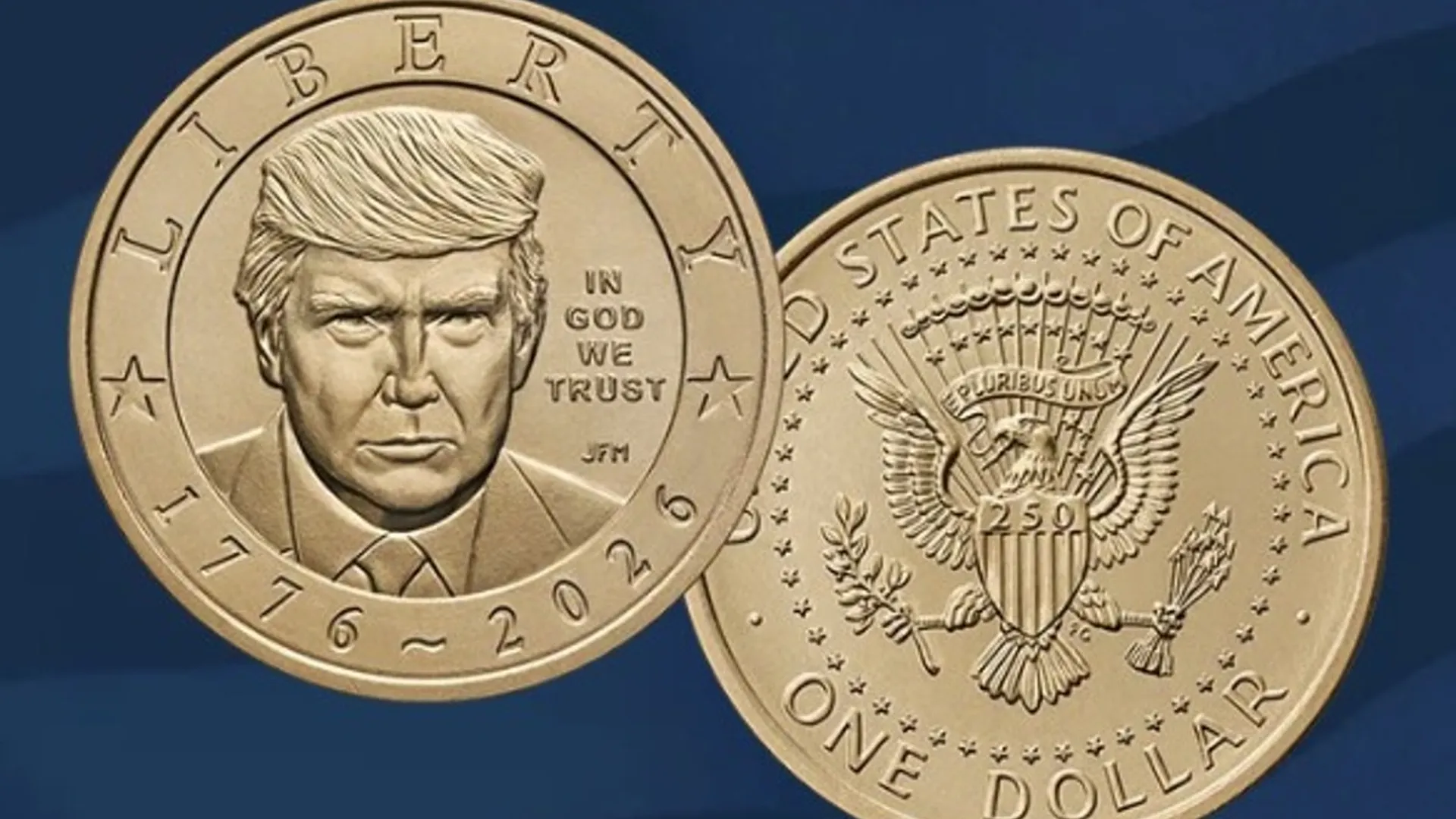Трамп стал первым действующим президентом США, изображённым на выпущенной Монетным двором долларовой монете